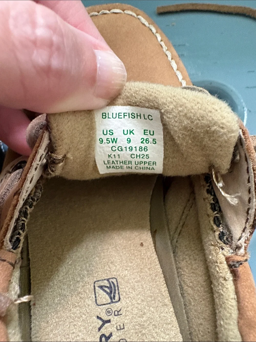 Boys Sperry Tan/Brown Moccasin Boat Shoes—toddler size 9.5W